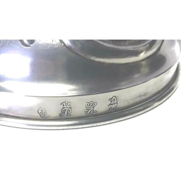 Rare Antique Set of 3 Ornate Rose Vases - Hanau Silver German Rococo 1800s - Picture 10 of 12